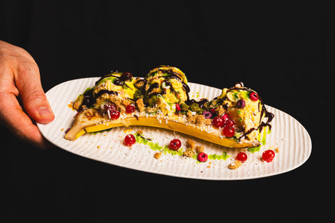 Bananen-Split mit Basilikumöl – Klassiker neu interpretiert