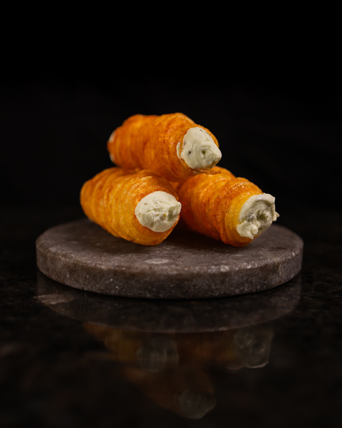 Knusprige Kartoffelrollen mit Frischkäse